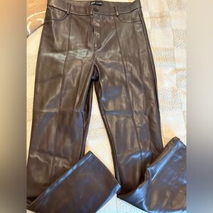 Zara Dark Brown Leather Pants
